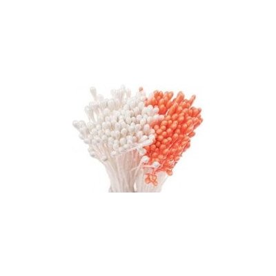 Perleťové pestíky - bílé, oranžové - Decora