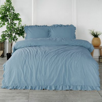 Limasso bavlna povlečení STONEWASHED modré 220X200 2x70X80