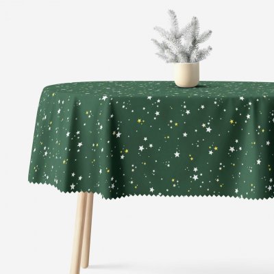 Goldea vánoční oválný teflonový ubrus hvězdičky na zelené 120x160 cm – Zboží Dáma
