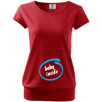 Bezvatriko tričko Baby Inside červená – Zboží Dáma