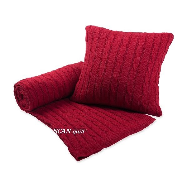 SCANquilt přehoz na postel pletený pléd IMPERIAL copánky červená 130 x 190  cm od 2 290 Kč - Heureka.cz