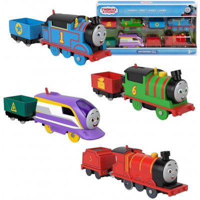 Fisher-Price Lokomotiva Tomáš Sada 4 lokomotiv Tomáš, Percy, Kana a James HGX62 – Zboží Dáma