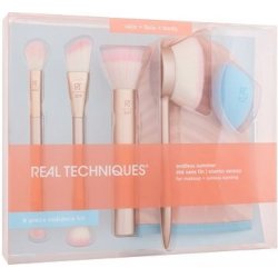 Real Techniques Endless Summer sada štětec RT 209 Foundation 1 ks + štětec RT 413 Highlighter 1 ks + houbička Miracle Complexion Sponge 1 ks + štětec RT 402 Setting 1 ks + štětec RT 300 Deluxe Crease