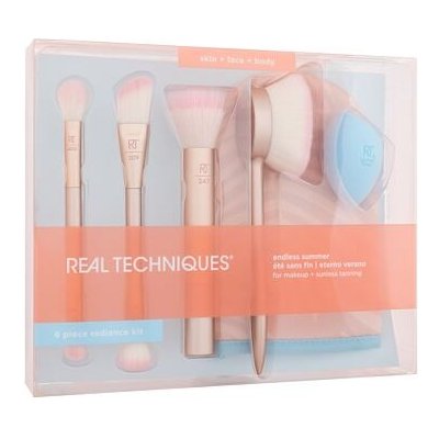 Real Techniques Endless Summer sada štětec RT 209 Foundation 1 ks + štětec RT 413 Highlighter 1 ks + houbička Miracle Complexion Sponge 1 ks + štětec RT 402 Setting 1 ks + štětec RT 300 Deluxe Crease – Zboží Dáma