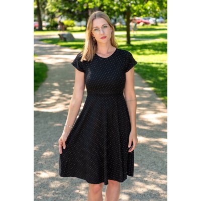 Jsem máma bambusové kojicí šaty černé s puntíky – Zboží Mobilmania