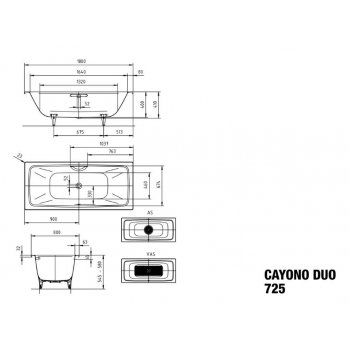 Kaldewei Cayono Duo 180 x 80 cm 272500010001