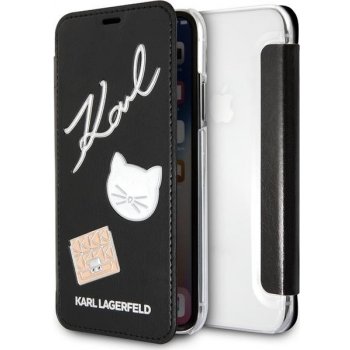 Pouzdro Karl Lagerfeld Pins Book iPhone X černé