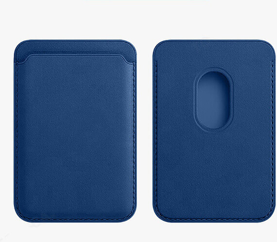 Pouzdro SES Luxusní magnetické na kreditní karty Apple iPhone 13 - modré ekokůže