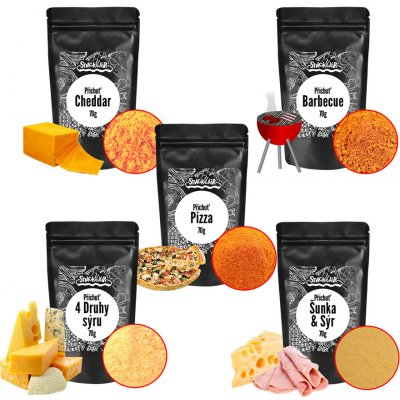SnackAir Popcorn příchutě 5 x 70 g (šunka sýr, cheddar, pizza, 4 sýry, BBQ) – Sleviste.cz