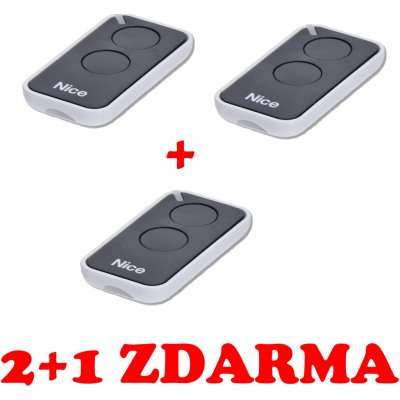 2+1 ZDARMA - 3 x Dálkový ovladač NICE INTI2, plovoucí kód, 2-kanálový, 433 MHz, černý – Sleviste.cz