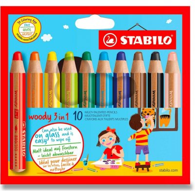 Stabilo 880/101 Pastelka Woody 3 in 1 10 ks – Sleviste.cz