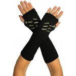 Snow flake pletené návleky na ruce s kamínky černá – Sleviste.cz