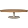 Konferenční stolek Tribu T-Table Tribu, oválný 136x80x35 cm rám lakovaná nerez wenge deska glazovaný lávový kámen barva linen