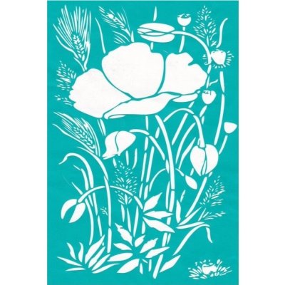 Samolepící šablona Luční květiny 20 x 14 cm – Zboží Mobilmania