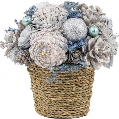 MagicHome Ikebana Vánoce přírodní krémová 19x19 cm – Hledejceny.cz