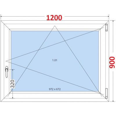 SMART Plastové okno 120x90, Otevíravé a sklopné – Zboží Mobilmania