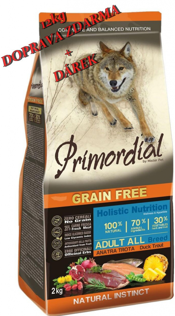 Primordial Adult Grain Free Trout & Duck 12 kg