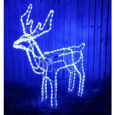 Foxter Vánoční LED Sob s pohyblivou hlavou 130 cm modrá – Zboží Mobilmania