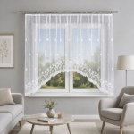 Dekorační oblouková krátká záclona na žabky FLORENTYNA 140 bílá 330x140 cm MyBestHome – Hledejceny.cz