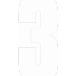 Samolepící 3 bílá samolepící vinylová fólie velikost znaku 200 mm – Zbozi.Blesk.cz