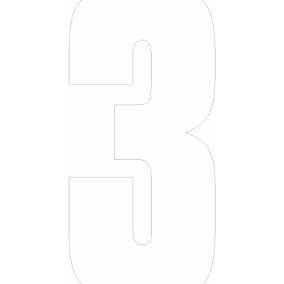 Samolepící 3 bílá samolepící vinylová fólie velikost znaku 200 mm – Zbozi.Blesk.cz