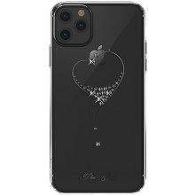 Pouzdro KINGXBAR Apple iPhone 11 Pro Max - čiré s kamínky Swarovski - srdce - černé