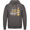 Pánská mikina s potiskem AWDis Hoodie Mikina Zachraň vodu pij pivo Uhlíková