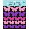 Anděl Přerov Samolepky na zeď 3D růžovofialoví motýli 2 archy 35 ks 25x16 cm+25x25cm