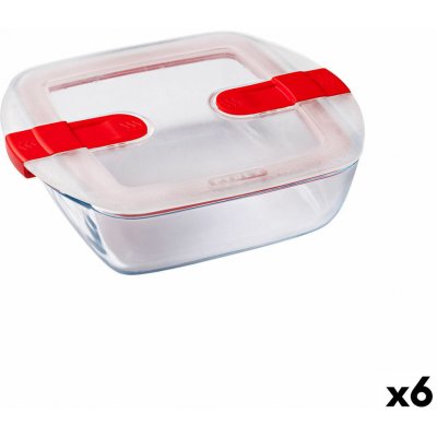 Hermetická obědová krabice Pyrex Cook&heat 1 L 20 x 17 x 6 cm Červený Sklo (6 kusů) – Hledejceny.cz