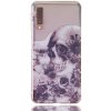 Pouzdro a kryt na mobilní telefon Pouzdro JustKing plastové lebka a květiny Samsung Galaxy A7 2018 - čiré