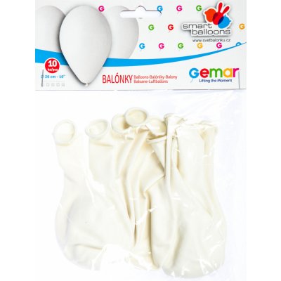 Gemar OB balónky G90 01 10 balónků bílé – Zboží Dáma