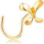 Šperky Eshop zlatý piercing do nosu malý lesklý motýlek zahnutý S2GG141.06 – Zboží Mobilmania