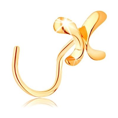 Šperky Eshop zlatý piercing do nosu malý lesklý motýlek zahnutý S2GG141.06 – Zboží Mobilmania