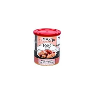 MAX Deluxe Dog kostky libové svaloviny s vemínkem, konzerva 800 g