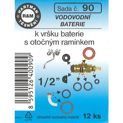 HARTMAN těsnění vodovodní baterie k vršku baterie s otočným ramínkem 1/2", sada č. 90 – Zbozi.Blesk.cz