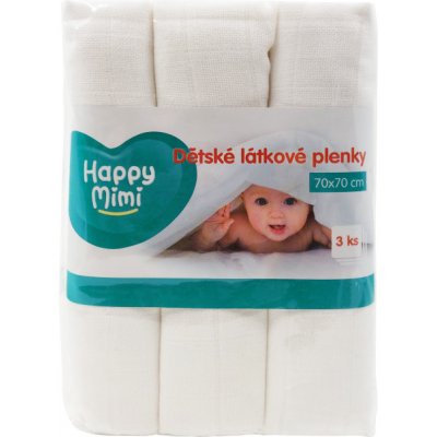 Happy Mimi látkové pleny 3 ks lbílé – Zboží Mobilmania