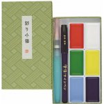 Kuretake Sada akvarelových barev Gansai Tambi Irodori Kobako Green Set - 6 odstínů + vodní štětec + fix Mangaka – Hledejceny.cz