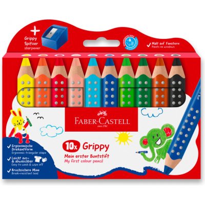 Faber-Castell Grippy 110636 sada 10 barev s ořezávátkem – Sleviste.cz