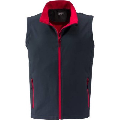 Pánská 2-vrstvá promo softshellová vesta JN 1128 iron grey-red – Sleviste.cz