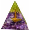 Vonný kámen Orgonit Ručně vyráběná ametystová orgonitová pyramida bohatství zdraví láska a štěstí 6 x 6 x 6 cm
