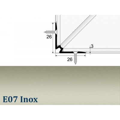 Profil Team vnitřní profil pro krytiny Inox E07 3 mm 1,2 m – Zboží Mobilmania