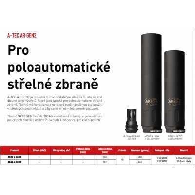 A-TEC A-TEC, AR 40-3 GEN2, Cerakote, pro ráže do .223" na závit 1/2"-28 UNEF – Zbozi.Blesk.cz