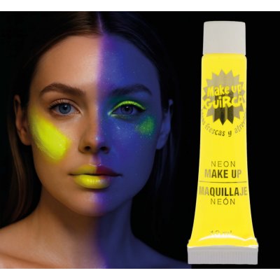 Guirca barva na obličej v tubě neon 10 ml různé barvy žlutá – Zboží Mobilmania