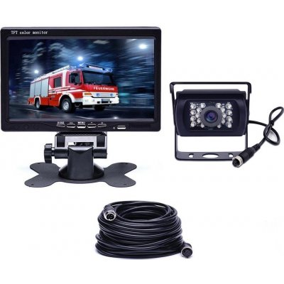 PODOFO Parkovací systém TRUCK F0505, 18IR LED kamera s 7" LCD displejem na palubku 10m 4pin kabel | Zboží Auto