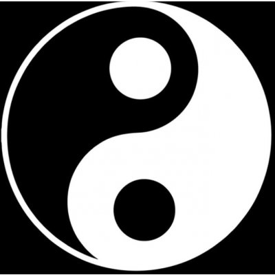 Samolepka (na auto, notebook) Yin yang (bílá) – Zboží Mobilmania