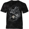 Pánské Tričko The Mountain Mountain Trio Moon vlci pánské batikované triko černé