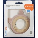 BabyOno dřevěné silikon kousátko kočička pudrová – Sleviste.cz