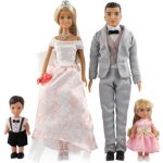 Teddies nevěsta a ženich Anlily plast 28 cm s rodinou – Zboží Dáma