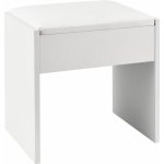 FurniGO - Taburetka Melly v bílé barvě s čalouněním – Zboží Dáma