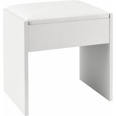 FurniGO - Taburetka Melly v bílé barvě s čalouněním – Zboží Dáma